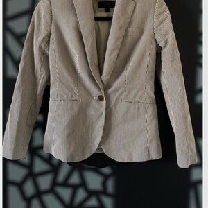 J Crew Striped Blazer with Button Closure Size 00